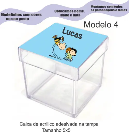 Caixa de Acrílico-snoopy