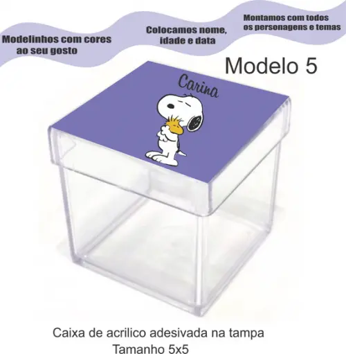 Caixa de Acrílico-snoopy