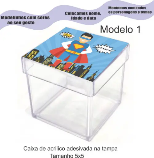 Caixa de Acrílico-super Herói