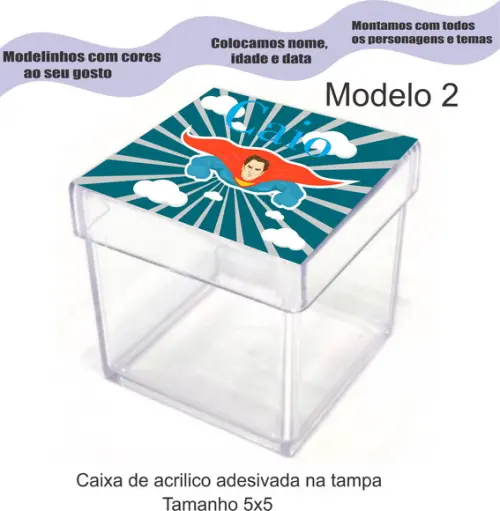 Caixa de Acrílico-super Herói