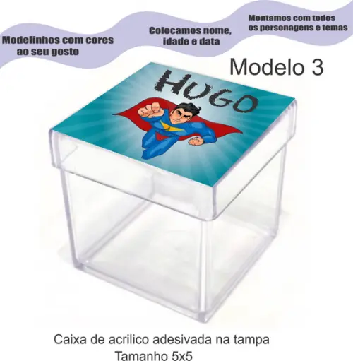 Caixa de Acrílico-super Herói