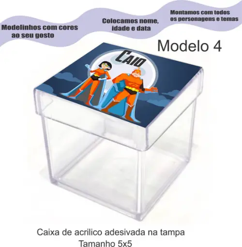 Caixa de Acrílico-super Herói