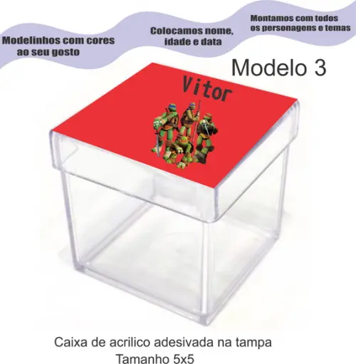 Caixa de Acrílico-tartaruga Ninja