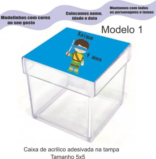 Caixa de Acrílico-tartaruga Ninja