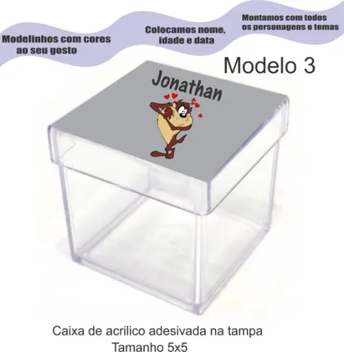 Caixa de Acrílico-taz Mania