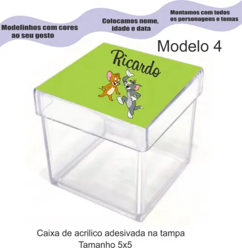 Caixa de Acrílico-tom e Jerry