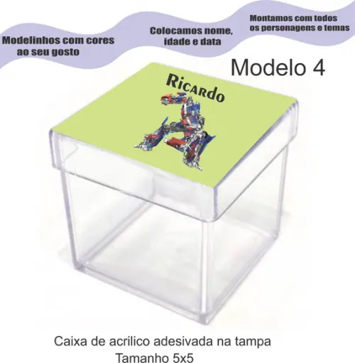 Caixa de Acrílico-transformers