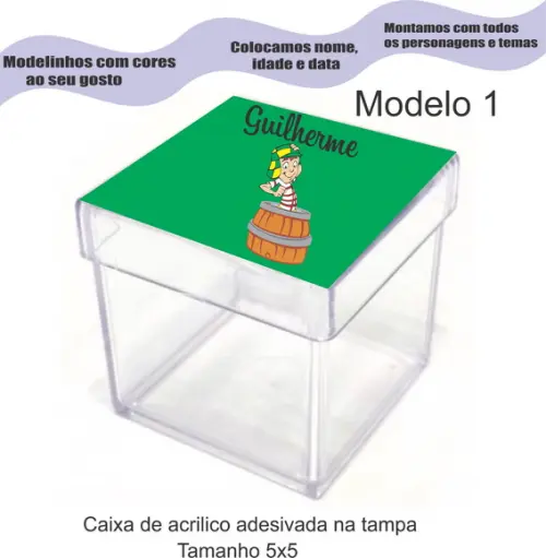 Caixa de Acrílico-turma do Chaves