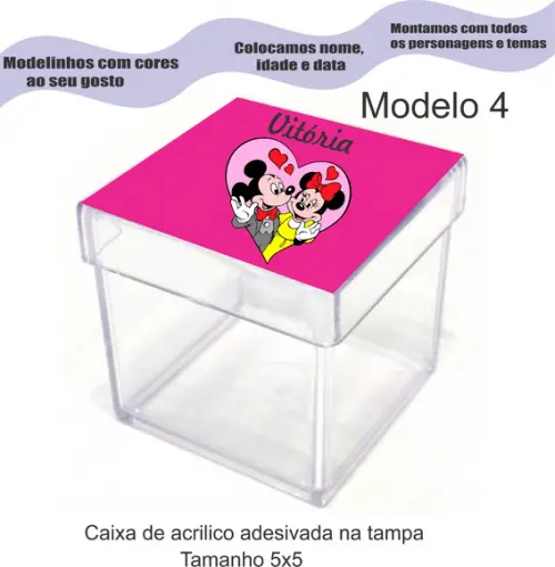 Caixa de Acrílico-turma do Mickey