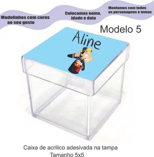 Caixa de Acrílico-turma do Chaves