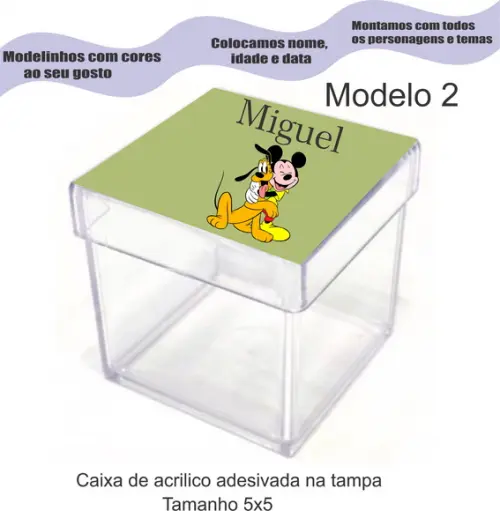Caixa de Acrílico-turma do Mickey
