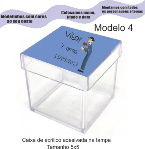 Caixa de Acrílico-turma do Chaves