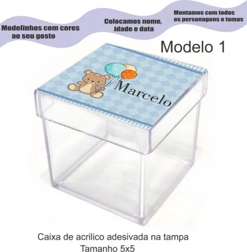 Caixa de Acrílico-ursinho
