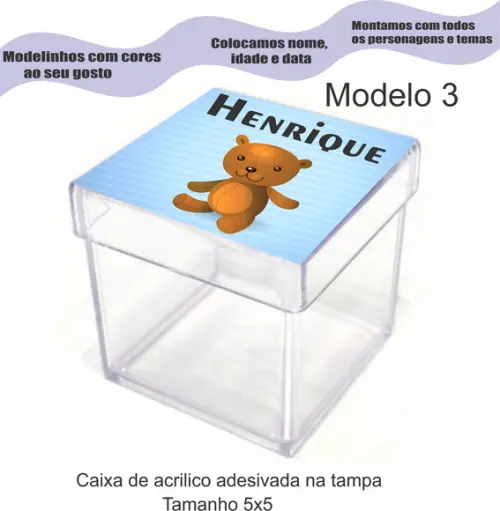 Caixa de Acrílico-ursinho