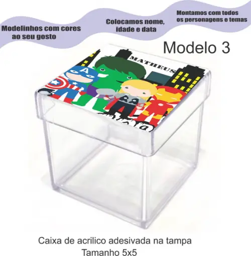 Caixa de Acrílico-vingadores