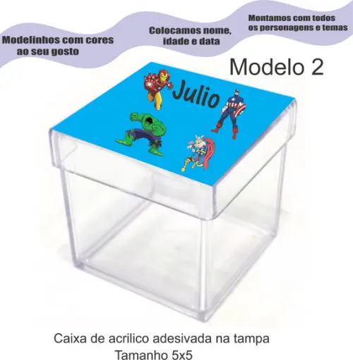 Caixa de Acrílico-vingadores