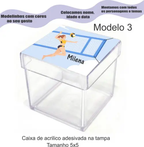 Caixa de Acrílico-volei