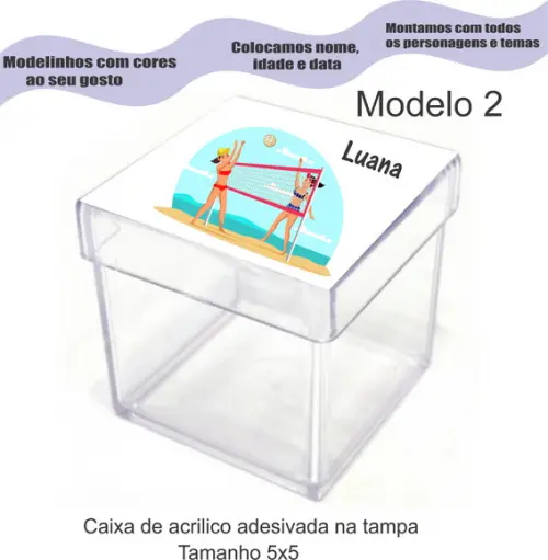 Caixa de Acrílico-volei