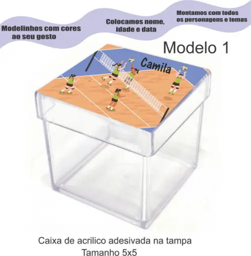 Caixa de Acrílico-volei