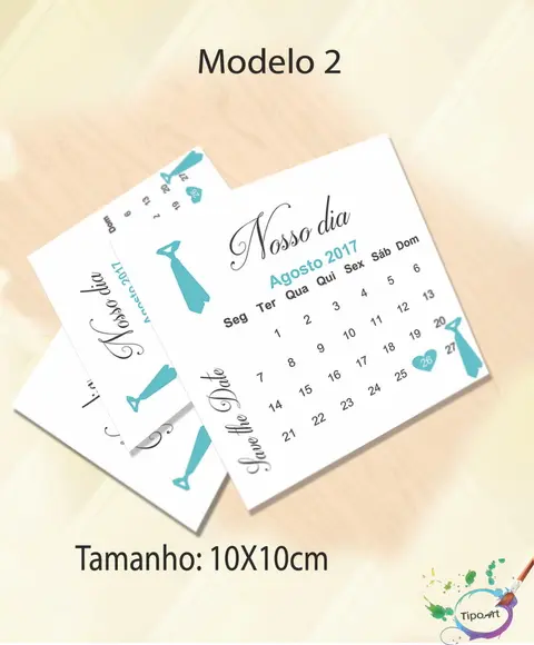 Calendário Mês Casamento - Save The Date