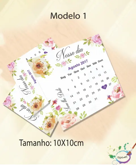 Calendário Mês Casamento - Save The Date