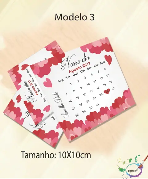 Calendário Mês Casamento - Save The Date