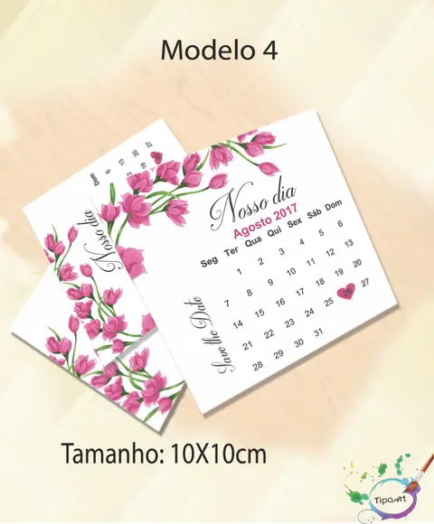 Calendário Mês Casamento - Save The Date