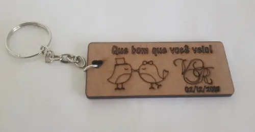 Chaveiro mdf 3mm-corte e Gravação a Laser