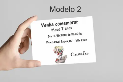 Convite 10x7 - Arlequina