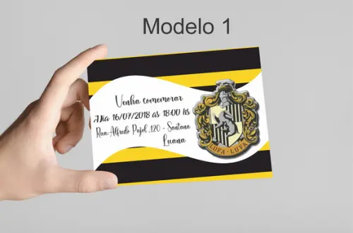 Convite 10x7 - Brasões Hogwarts