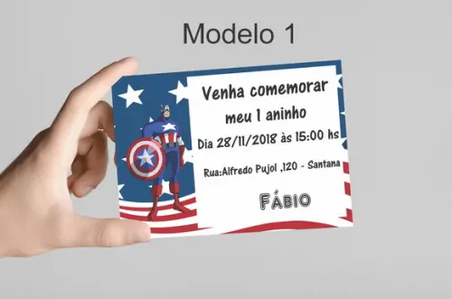 Convite 10x7 - Capitão America