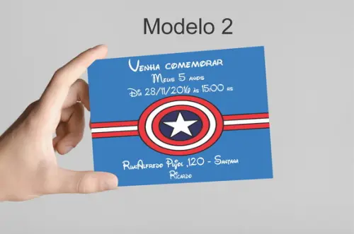 Convite 10x7 - Capitão America