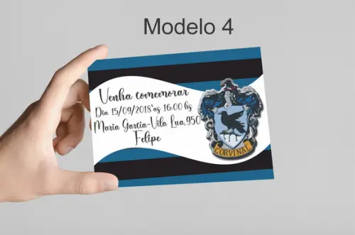 Convite 10x7 - Brasões Hogwarts