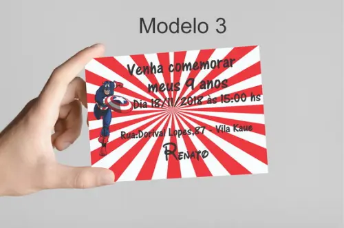 Convite 10x7 - Capitão America