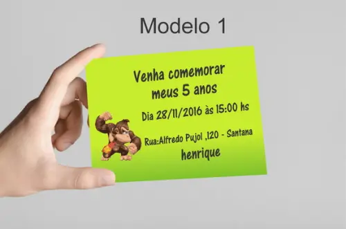 Convite 10x7 - Donkey Kong