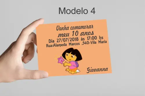 Convite 10x7 - Dora Aventureira