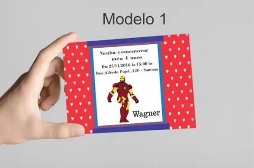 Convite 10x7 - Homem de Ferro