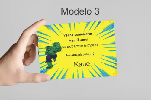 Convite 10x7 - Hulk