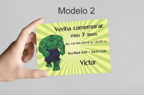 Convite 10x7 - Hulk