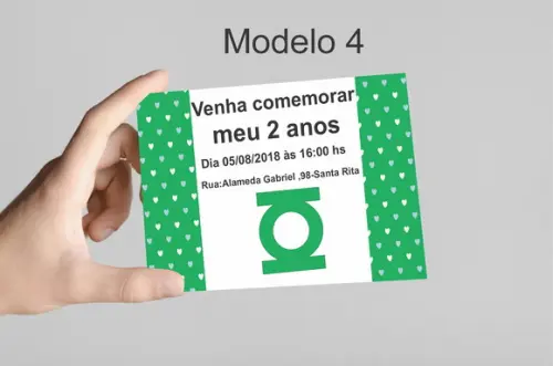 Convite 10x7 - Lanterna Verde
