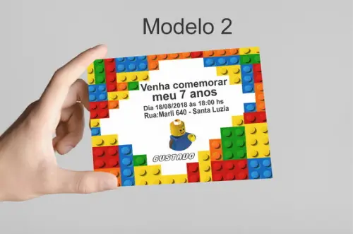Convite 10x7 - Lego