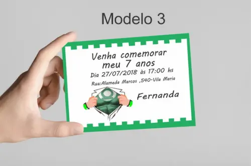Convite 10x7 - Lanterna Verde
