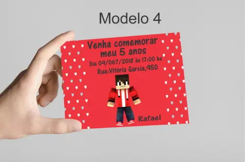 Convite 10x7 - Minecraft