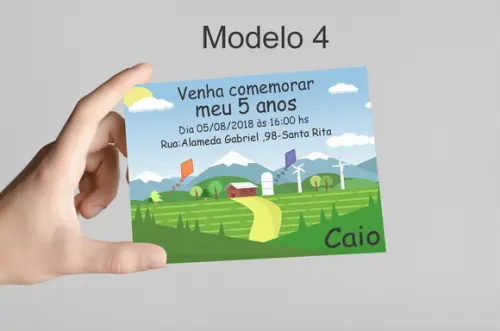 Convite 10x7 - Pipa e Catavento