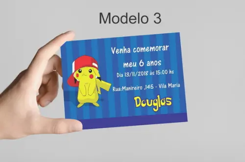 Convite 10x7 - Pokemon