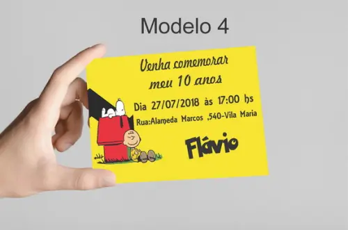 Convite 10x7 - Snoopy