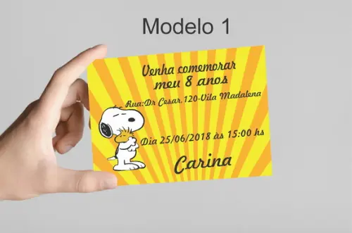Convite 10x7 - Snoopy