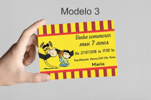 Convite 10x7 - Snoopy