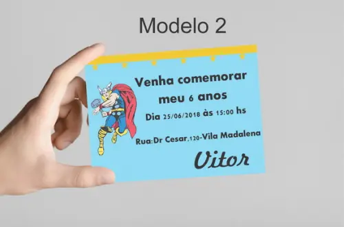 Convite 10x7 - Thor