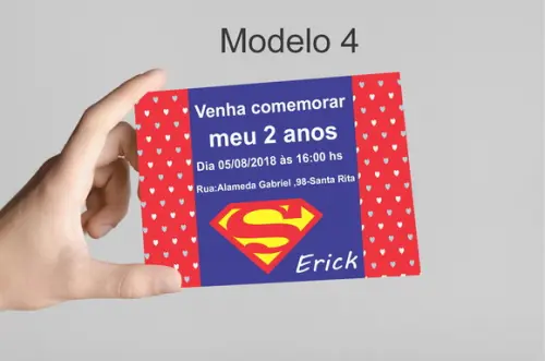 Convite 10x7 - Super Homem